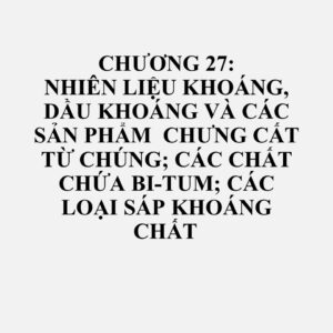 2701: Than đá; than bánh, than quả bàng và nhiên liệu rắn tương tự sản xuất từ than đá