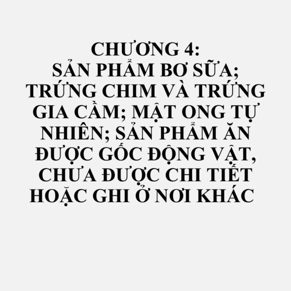 0401: Sữa và kem, chưa cô đặc và chưa pha thêm đường hoặc chất tạo ngọt khác