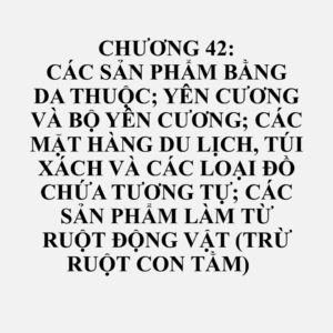 42010000: Yên cương và bộ yên cương dùng cho các loại động vật (kể cả dây kéo, dây dắt, miếng đệm đầu gối, đai hoặc rọ bịt mõm, vải lót yên, túi yên, áo chó và các loại tương tự), làm bằng vật liệu bất kỳ