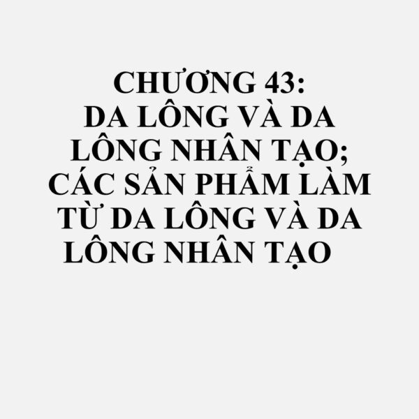 4303: Hàng may mặc, đồ phụ trợ quần áo và các vật phẩm khác bằng da lông