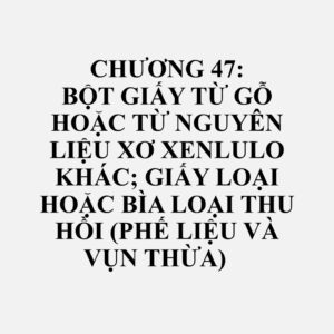 4707: Giấy loại hoặc bìa loại thu hồi (phế liệu và vụn thừa)