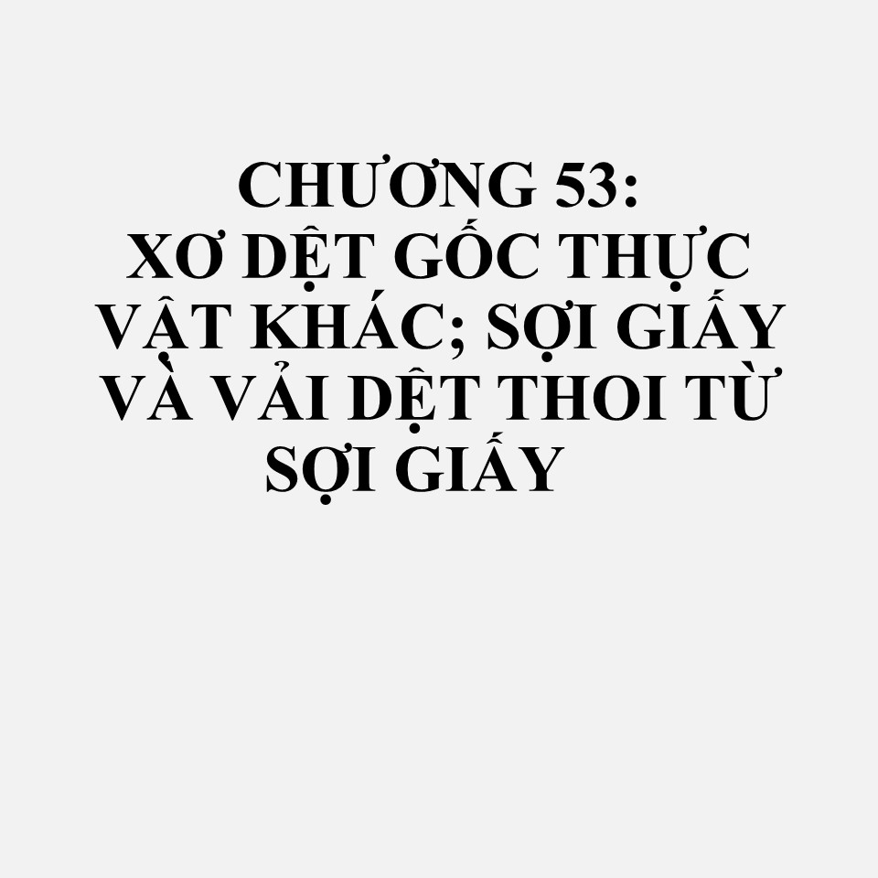 5311: Vải dệt thoi từ các loại sợi dệt gốc thực vật khác; vải dệt thoi từ sợi giấy